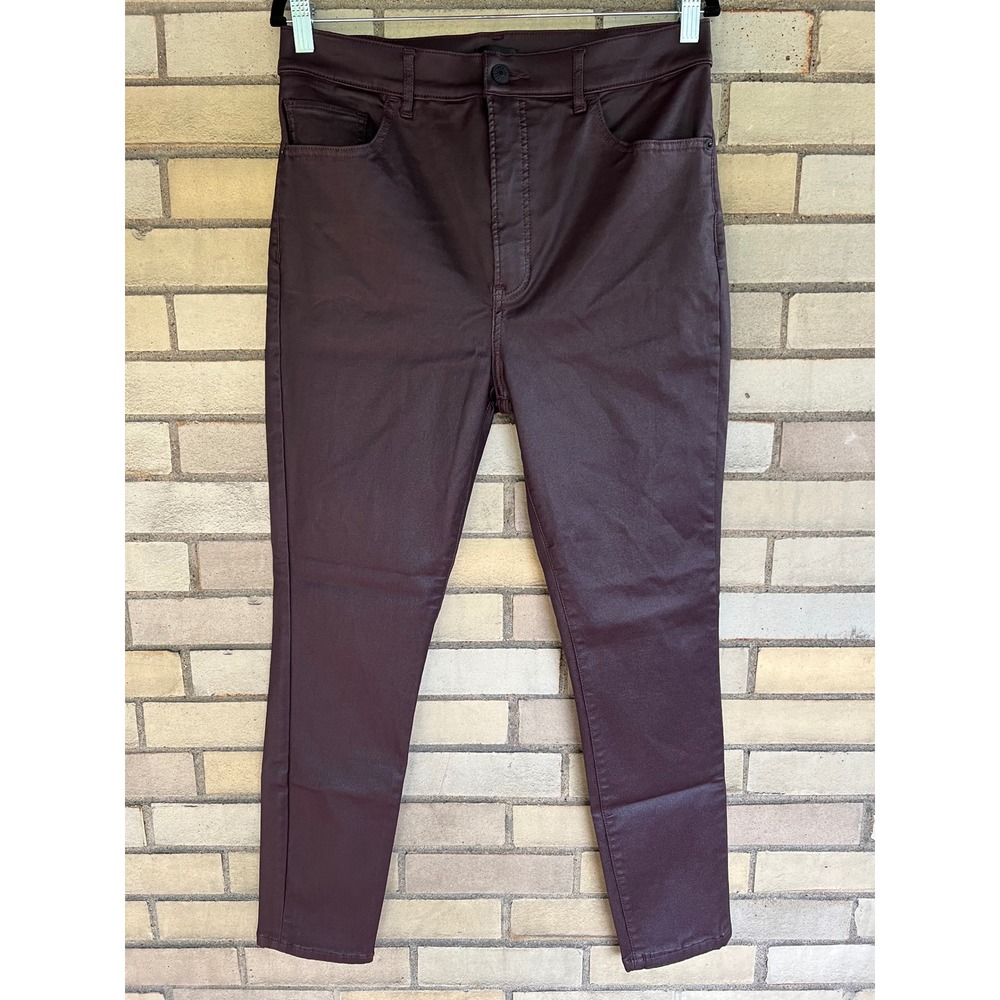 Express Coated Faux Leather Skinny Super High Rise Pants Size 10R Purple